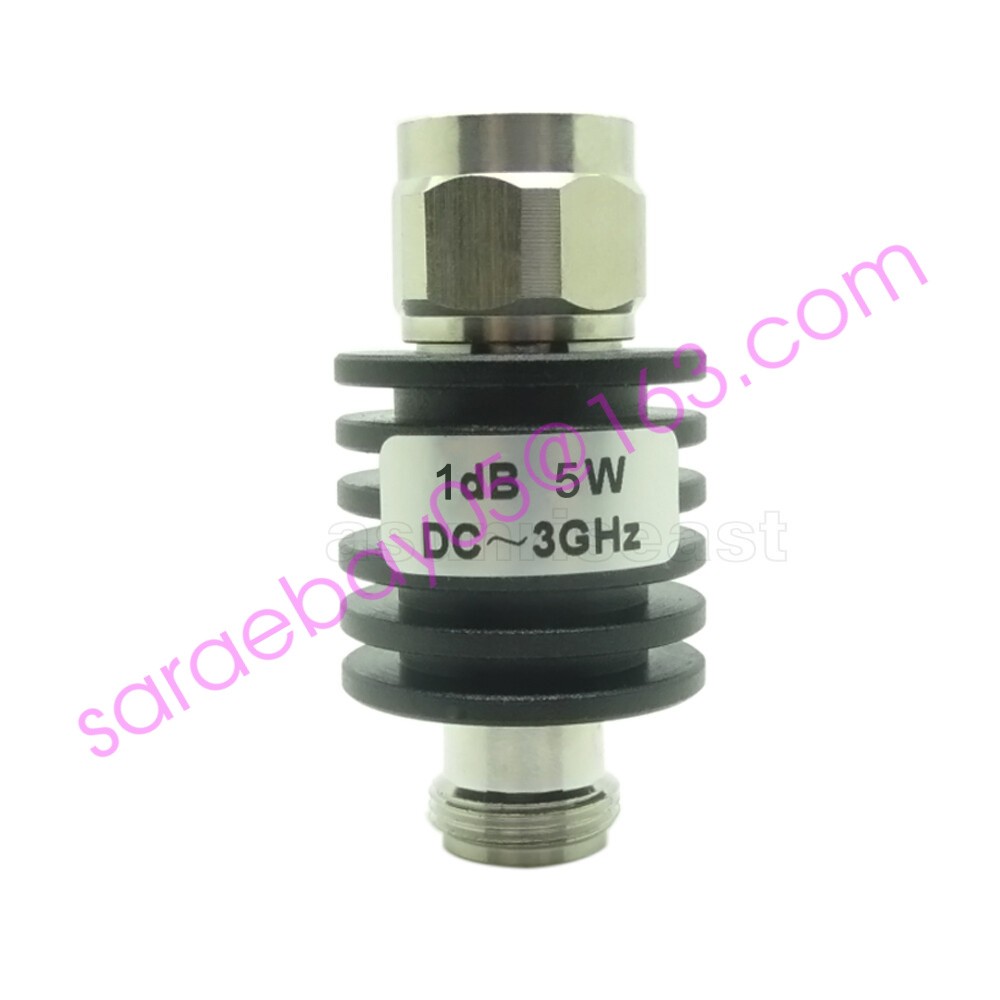 Round RF Coaxial Attenuator 5W-50W 1dB-50dB N Type Male to Female 3.0GHz 50 Ohm