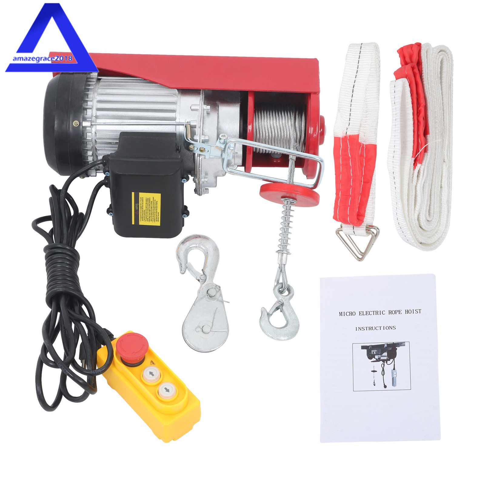 110V 880lbs Electric Hoist with 14FT Wired Remote Control,20-40FT Lifting Height