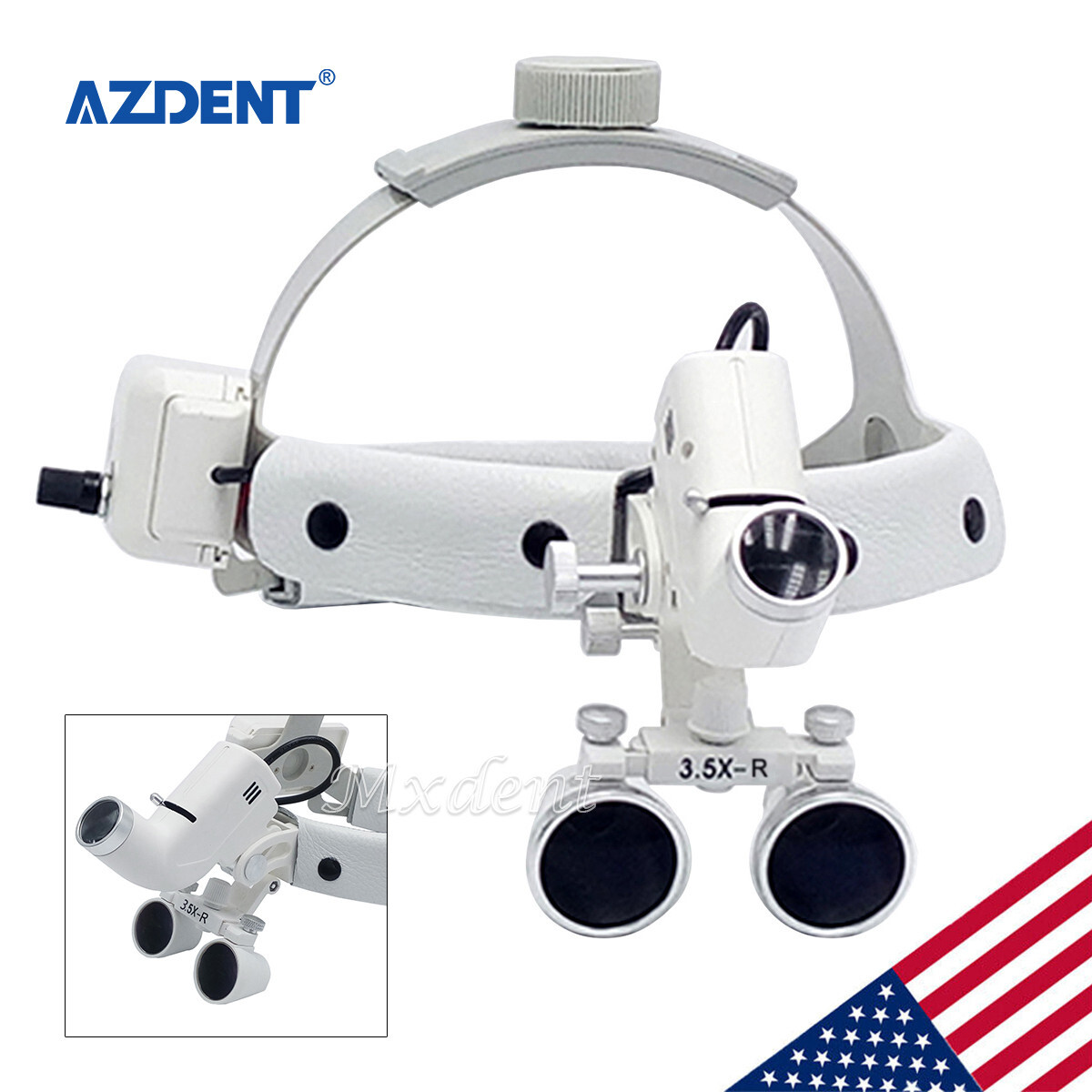 Lupas Binoculares de Diadema 3.5X para Cirugía Dental/Médica – Con Luz LED de 5W