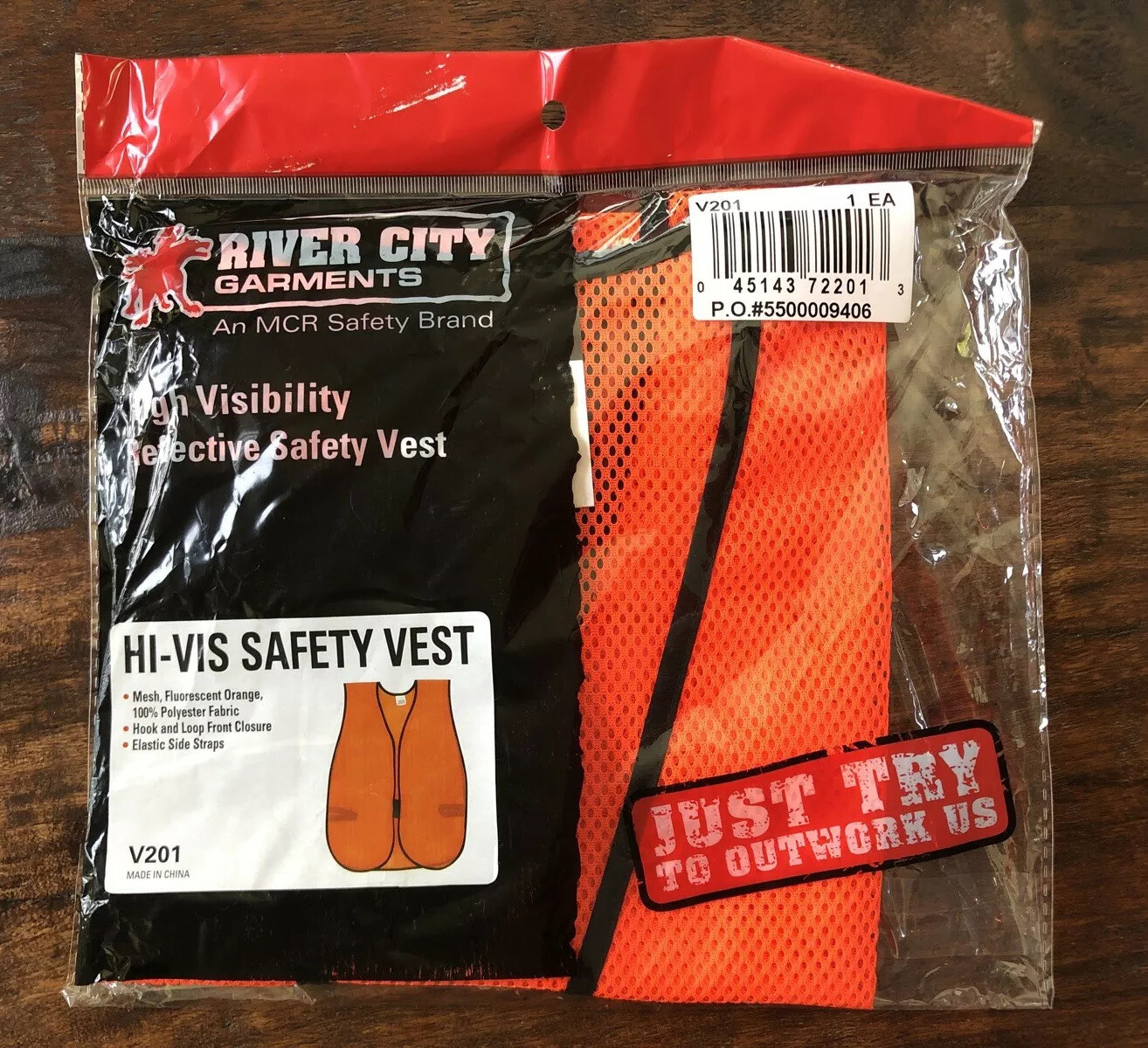 MCR – HI-VIS High Visibility Safety Vest, Orange – Brand New, One Size Fits All