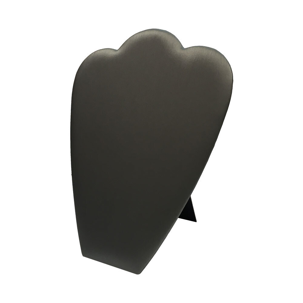 11″ High Slate Gray Leatherette Necklace Pad with Easel Jewelry Display Fixture