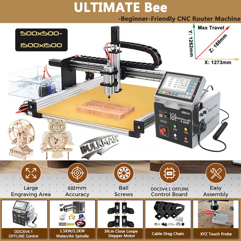 ULTIMATE Bee Engraving CNC Machine Full Kit with DDCSV4.1 4Axis Offline Control
