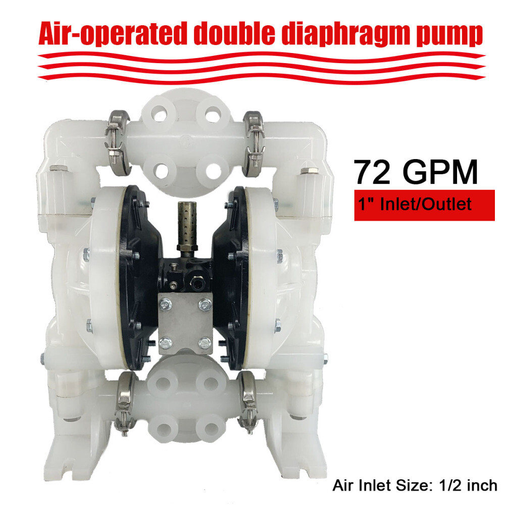 72GPM Air-Operated Double Diaphragm Pump 120PSI 1″ Inlet&Outlet for General Acid