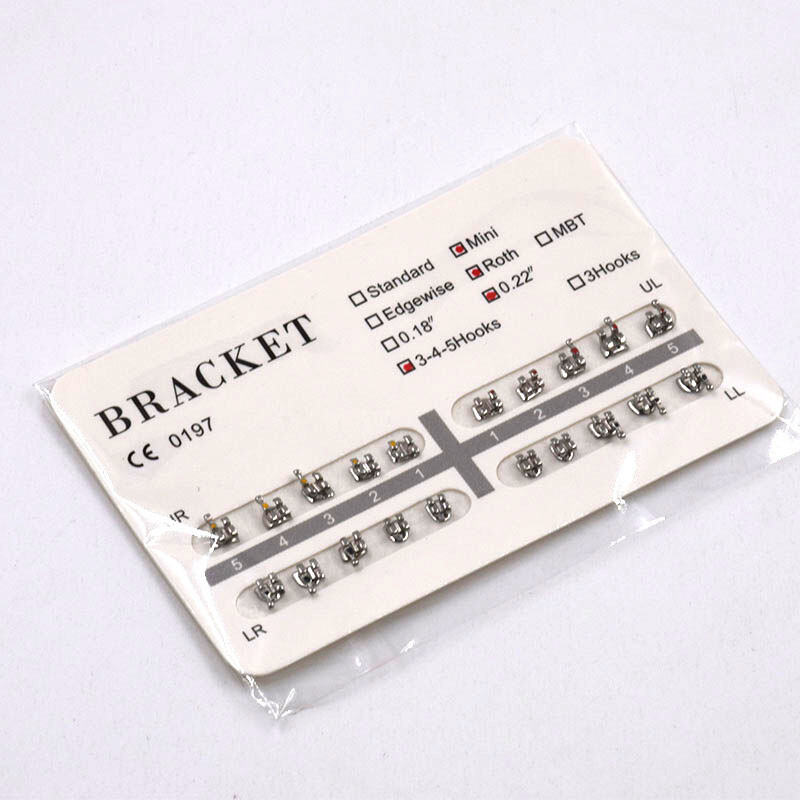 50/ Dental Orthodontic Metal Bracket Mini Roth 022 345 Hook In Bulk UL UR LL LR