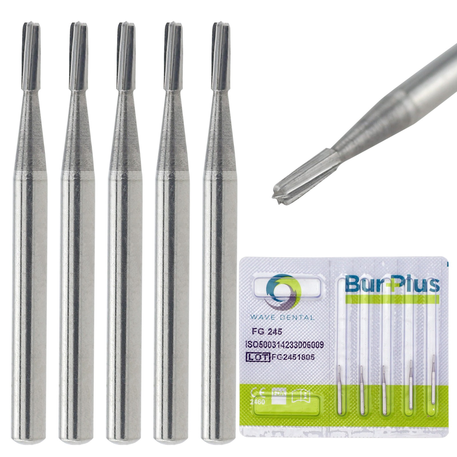 Wave Dental Bur FG 245 Tungsten Carbide High Speed Friction Grip Amalgam Prep