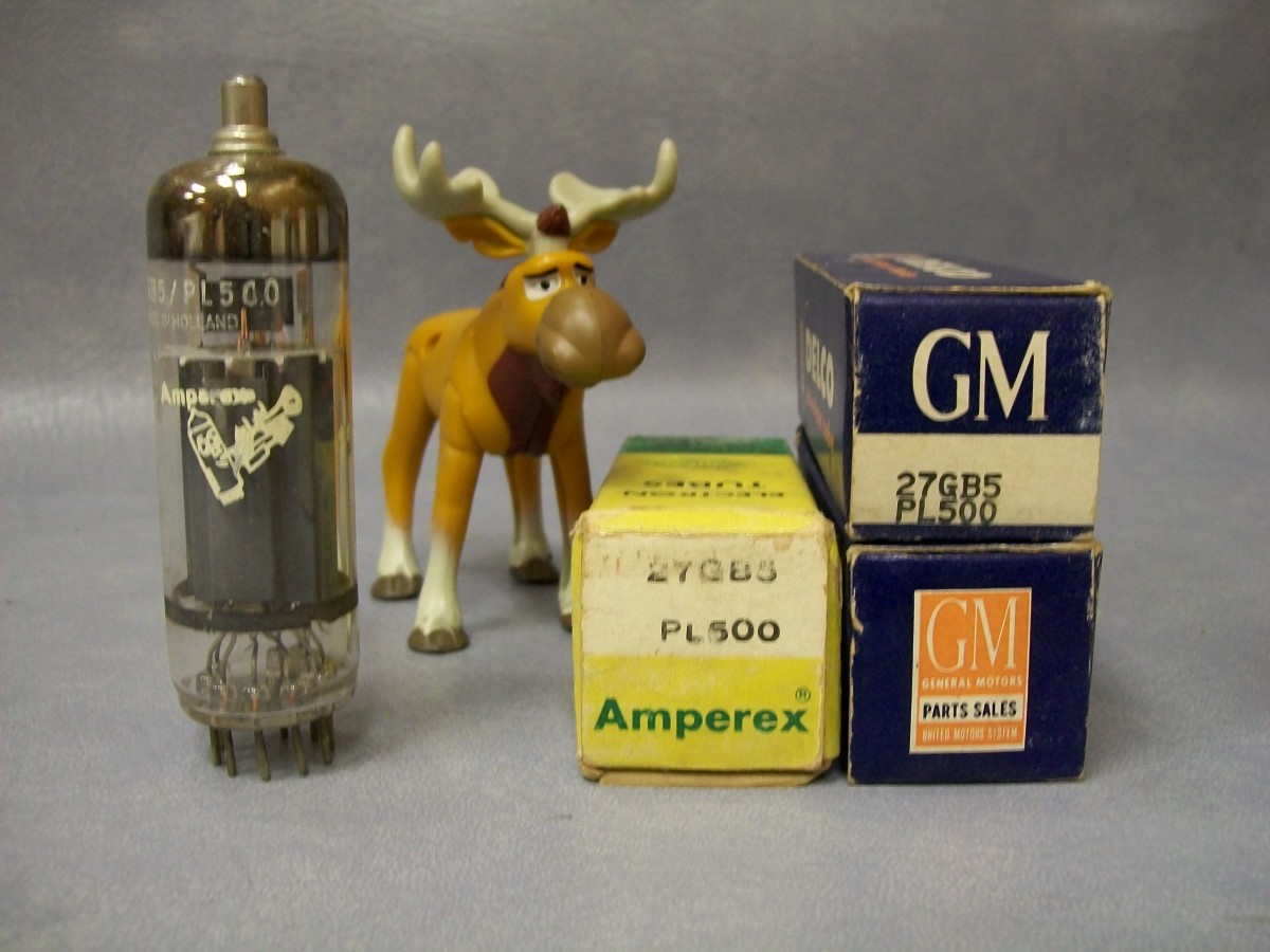 27GB5 / PL500 Vacuum Tube Lot of 3 Amperex / GM Delco General Motors