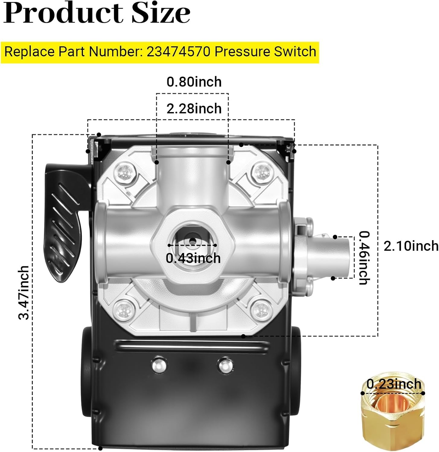 23474570 Pressure Switch Two Stage Compressor 5-7.5 HP 135-175 PSI for Ingers…