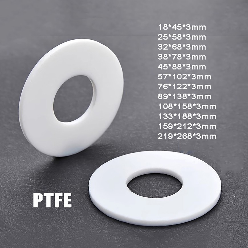 PTFE Washer / Spacers 2mm/3mm Thick Flat Ring Washer Seal Gaskets 18mm-219mm ID