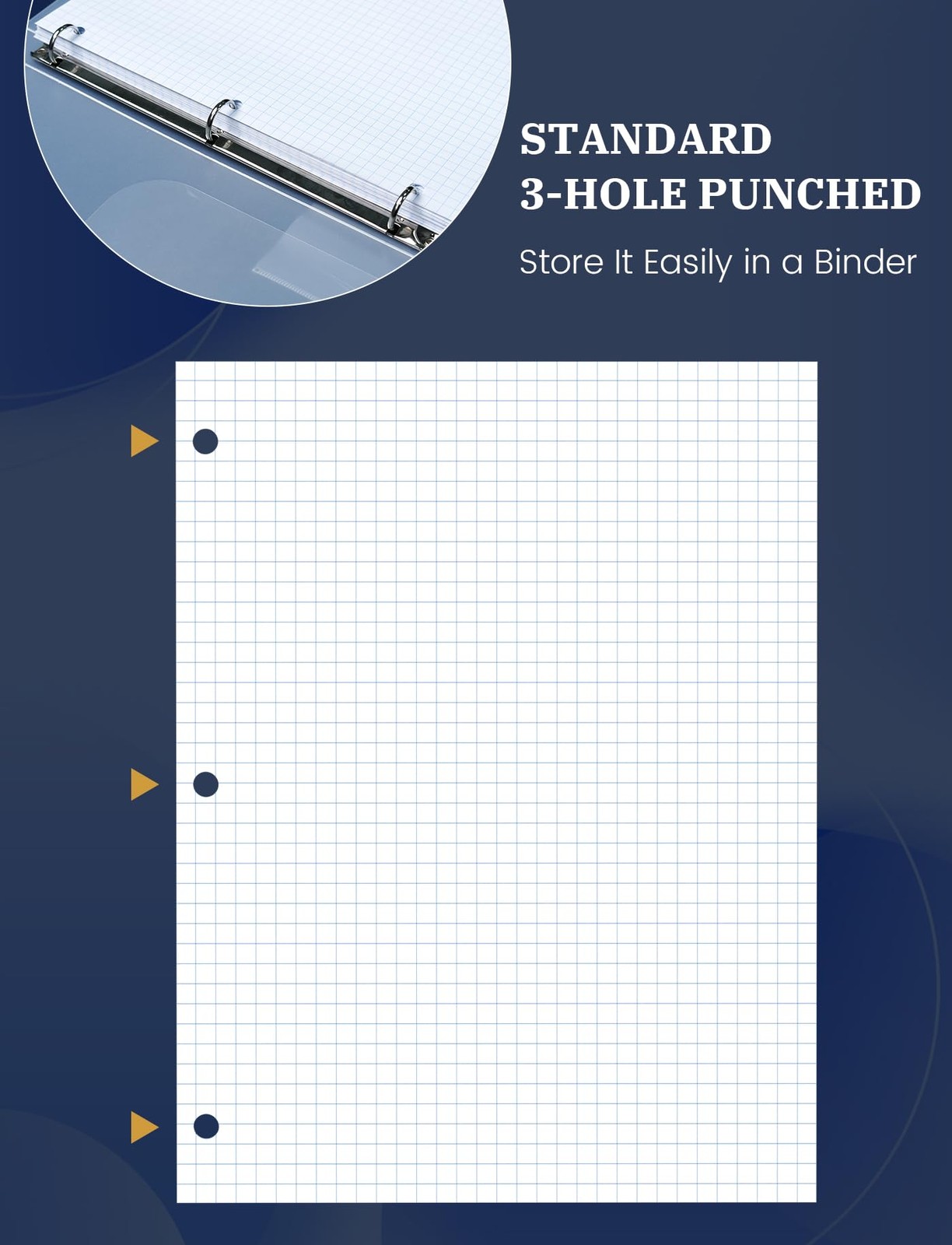 Graph Paper Loose Leaf, 120 Sheets Loose Leaf Paper, Binder Paper 8 x 10.5 in…