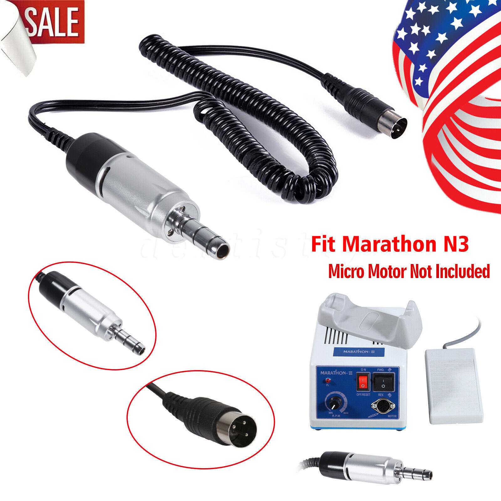Dental Micro Motor E-Type Connector High Speed Handpiece Standard 35K rpm US
