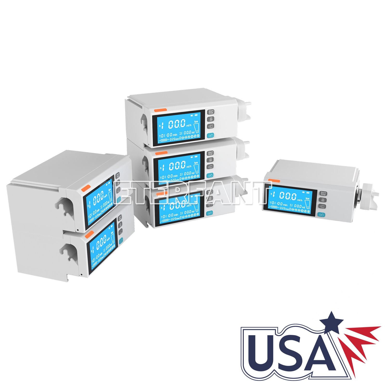 4.3inch Touch Screen Infusion Pump Stackable Type with Alarm for Human Use