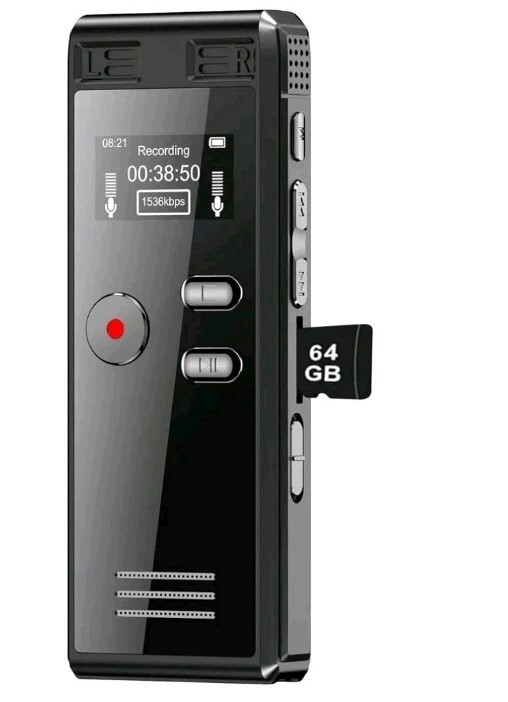 64GB Digital Recorder with Voice Activation – 4552 Hours for Lectures & Meetings