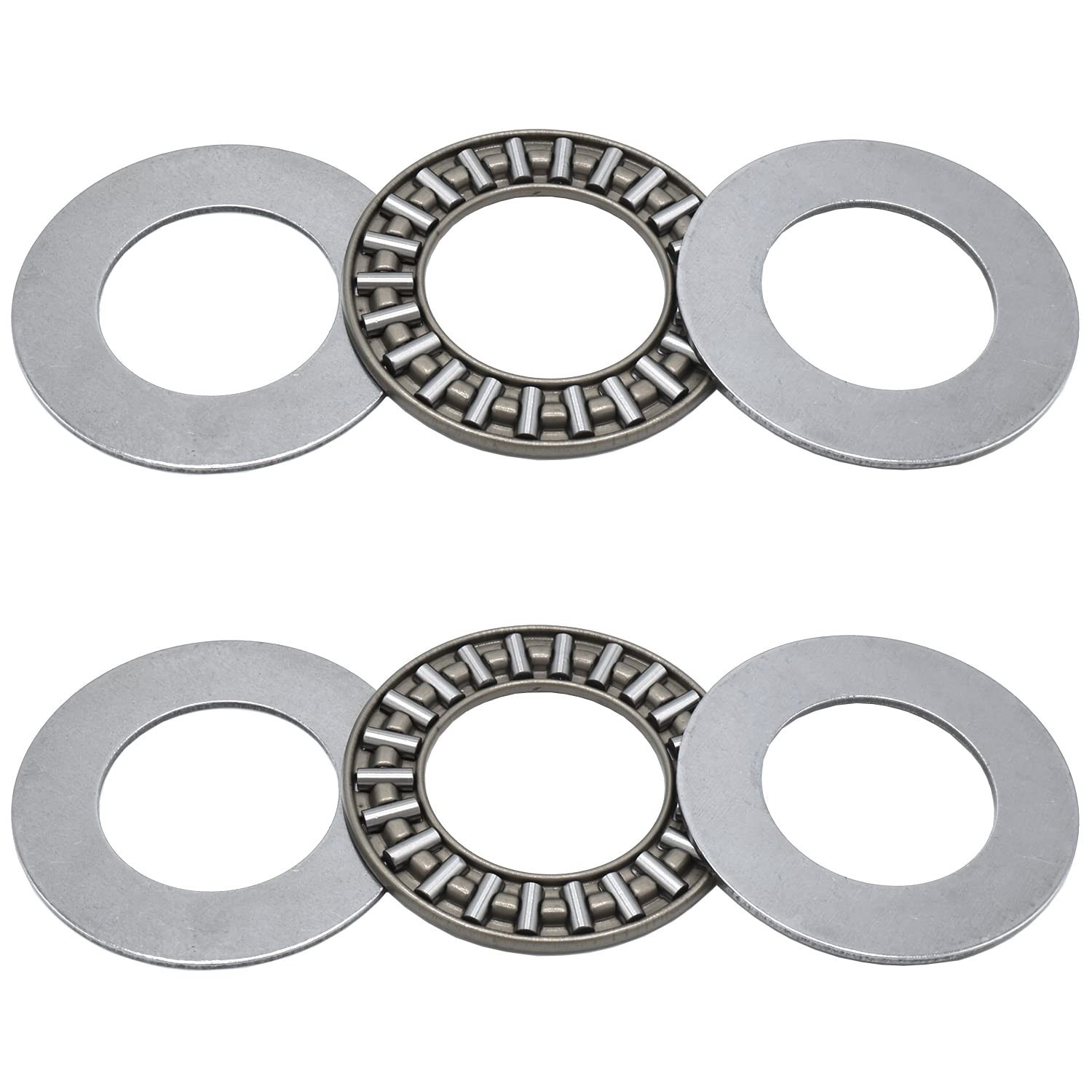 Set of 2 Needle Roller Bearings with Washers 20mm Bore 35mm OD