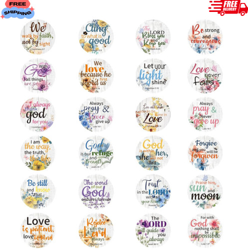 600 Pcs Bible Verse Stickers, 24 Styles Floral Scripture Stickers Multicolour