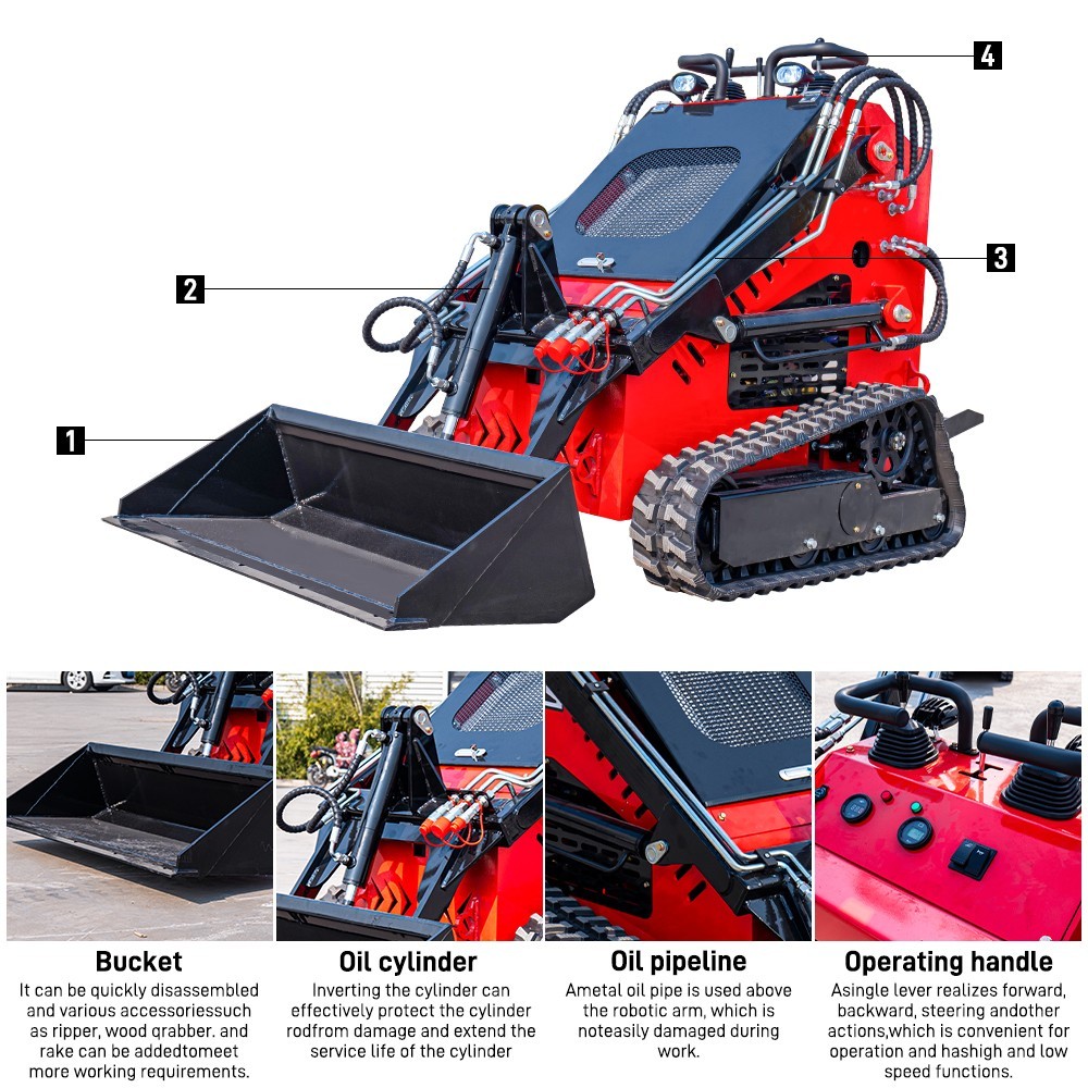 FREE SHIPPING 2025 Mini Skid Steer Loader 13.5HP EPA B&S Petrol Engine USA STOCK