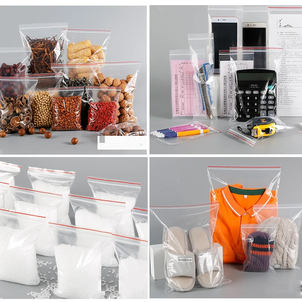 4x6cm-100PCS Clear Reclosable Zipper Bags Zip Seal Baggies Plastic Storage