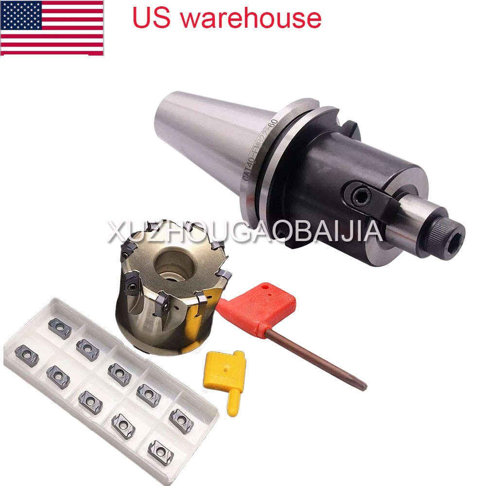 50mm 8-Flute EXN03R 50-22 Face Mill Cutter+ CAT40 FMB22 +10* LNMU0303 Inserts