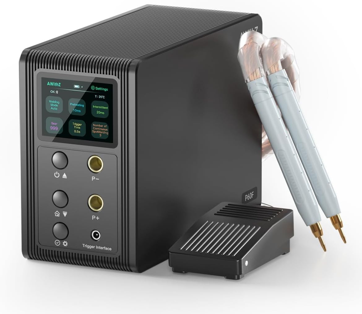 AWithZ P60F 29.2KW Capacitor Spot Welder 999 Gears for 18650 LiFePO4 Battery DIY
