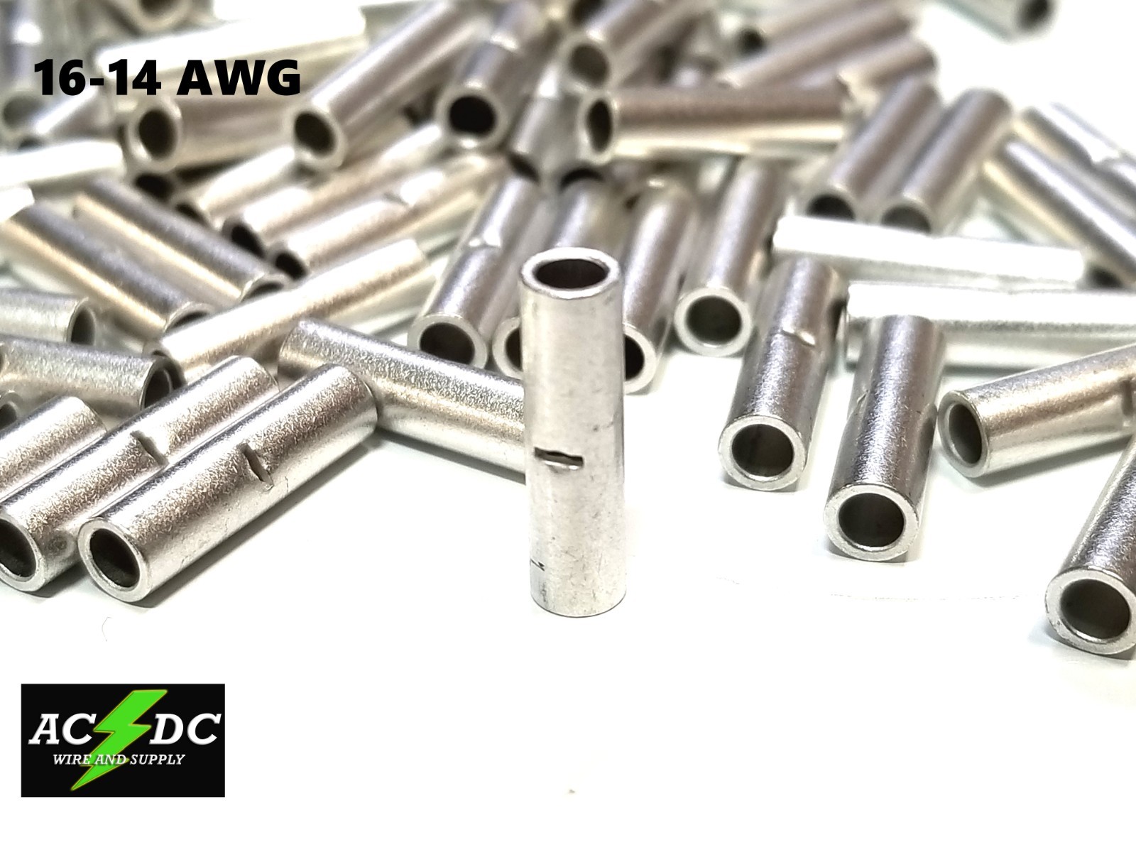 14-16 GAUGE 25 PK UNINSULATED NON INSULATED TIN BUTT SPLICE CONNECTOR TERMINAL