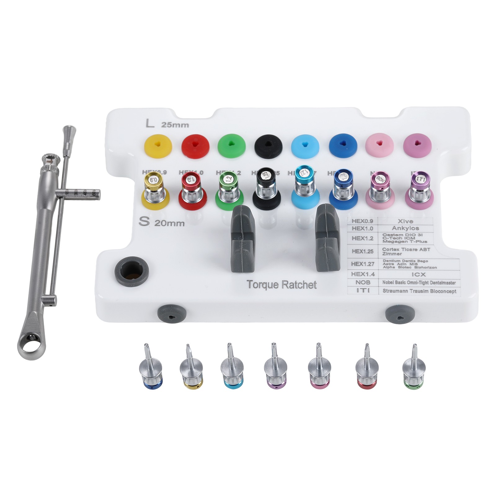 Instrumento kit implante dental controlador de restauración protésica universal