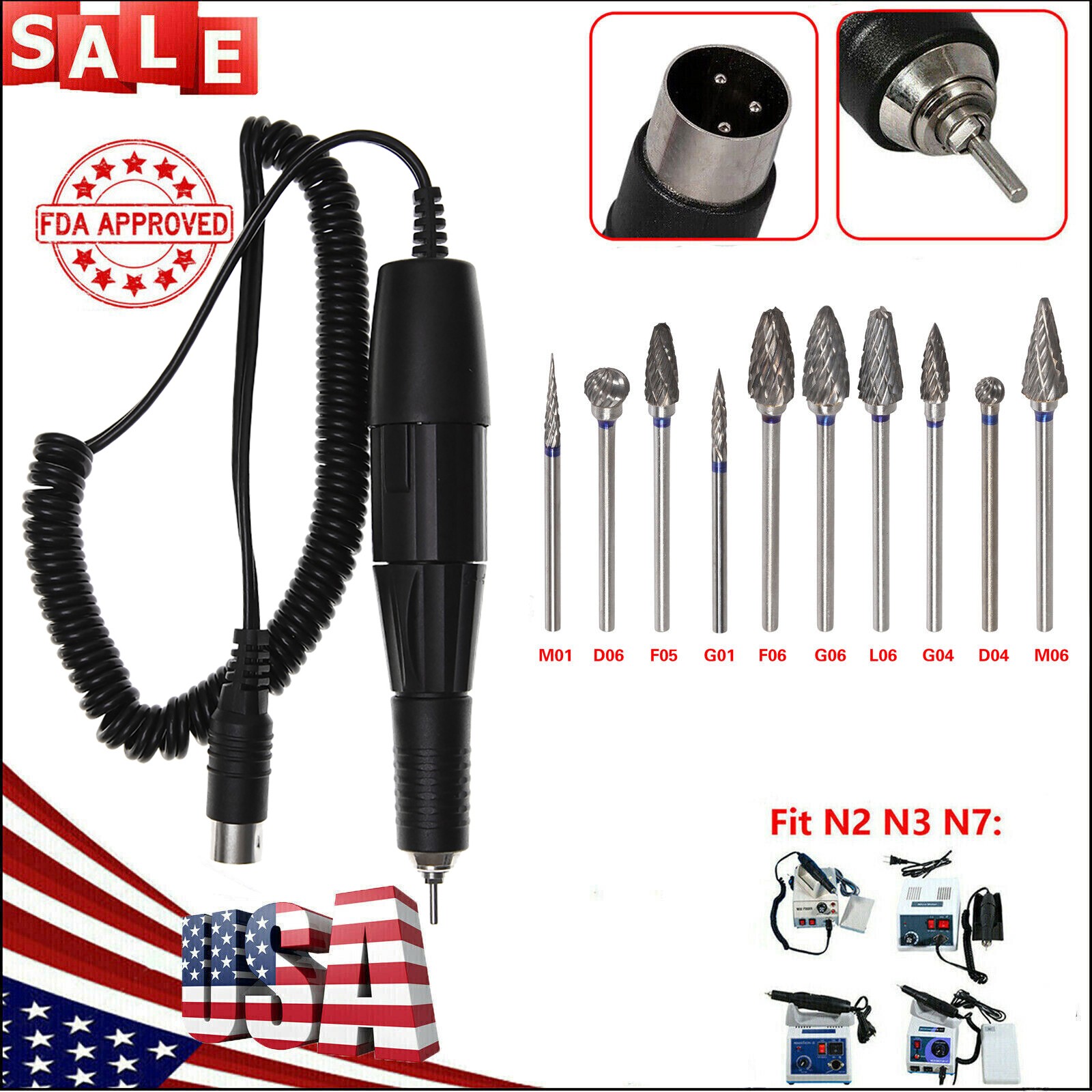 Dental Surgical Round Burs FG 2 3 4 5 Carbide Length Bits Long Shank