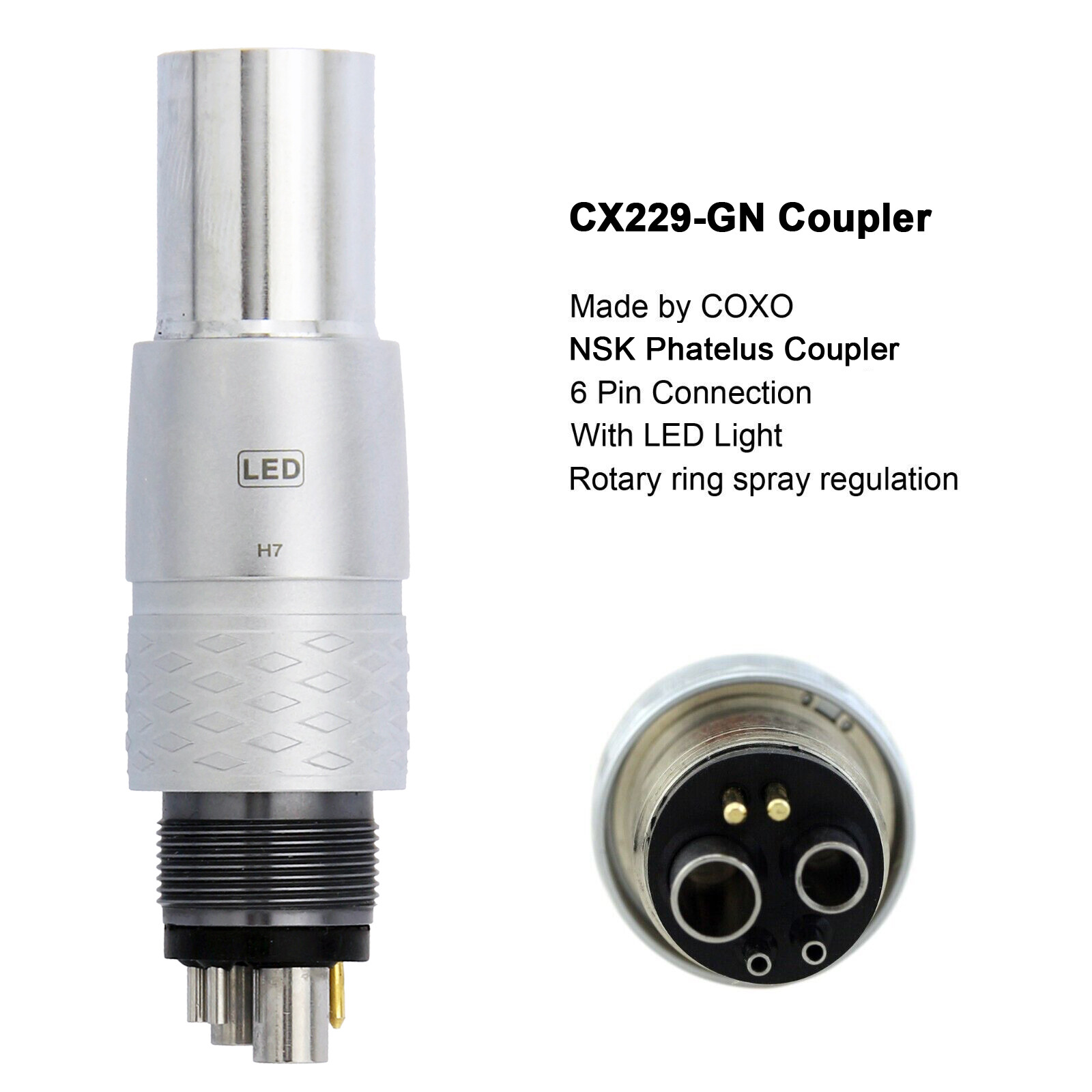 COXO Dental Handpiece Fiber Optic High Speed Turbine KaVo NSK Coupler 4 6 Hole