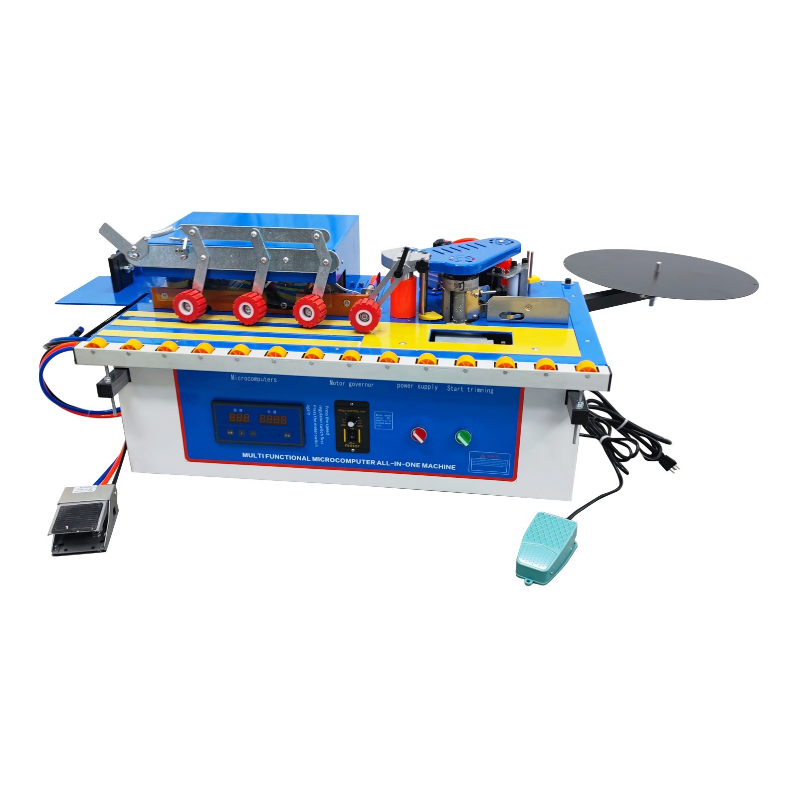 110V Automatic Wood Plate Edge Banding Machine Double-sided Trimming&Gluing