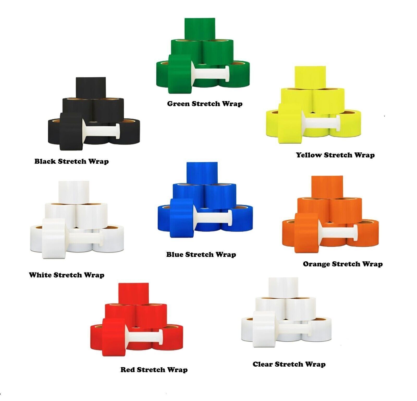 Mini Pallet Stretch Shrink Wrap 3″ x 1000ft 80 Gauge Cast Film – Multiple Colors