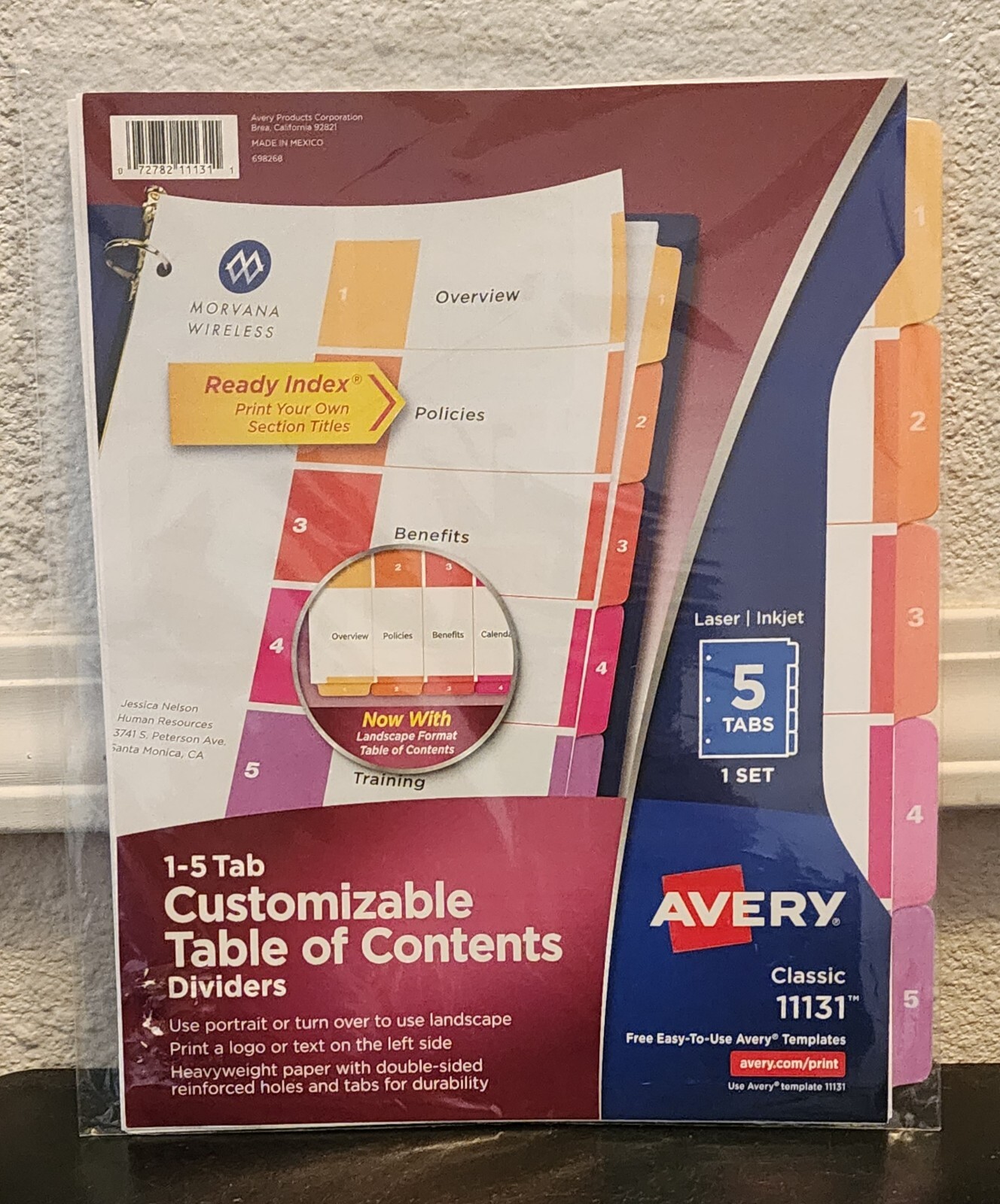 Avery Customizable Table Of Contents Dividers, Heavyweight Paper, 8.5in X 11
