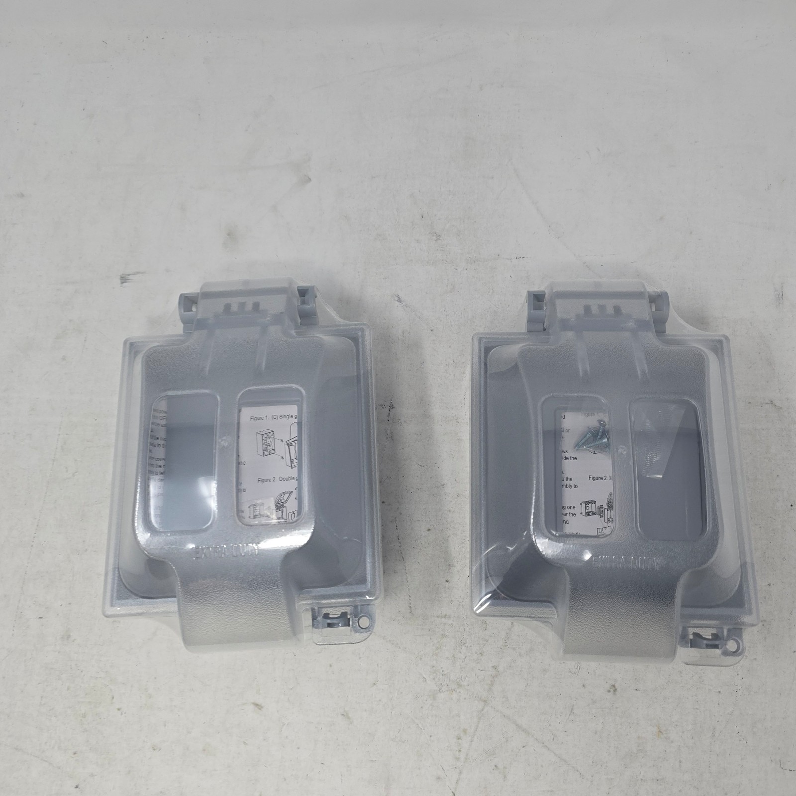 (2) WIUC21FRED DOUBLE-GANG EXTRA-DUTY WEATHERPROOF COVER FROSTED PLASTIC