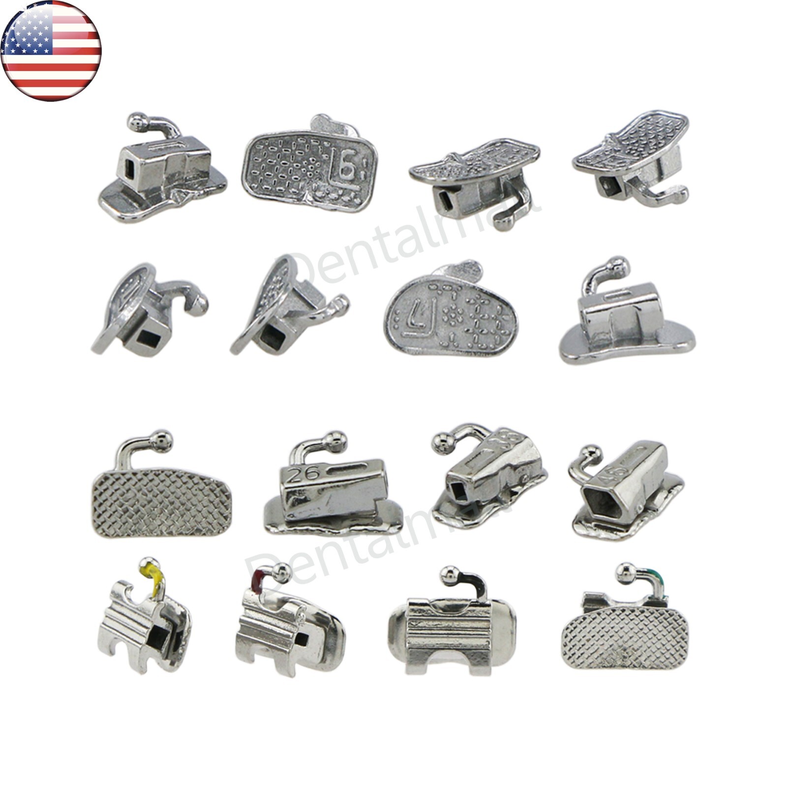 US Dental Orthodontic Buccal Tubes Roth MBT 022 1st 2nd Molar Bondable Single