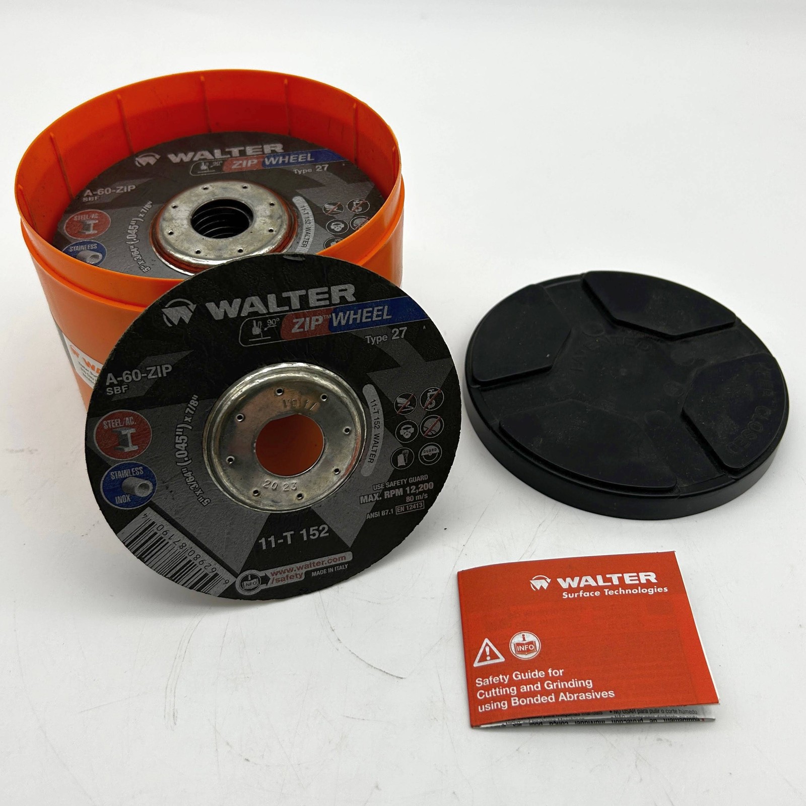 Walter 11-T-152 Cut-Off Wheel 5″ x 3/64″ x 7/8″ Type 27 Zipcut A-60-Zip 25pk