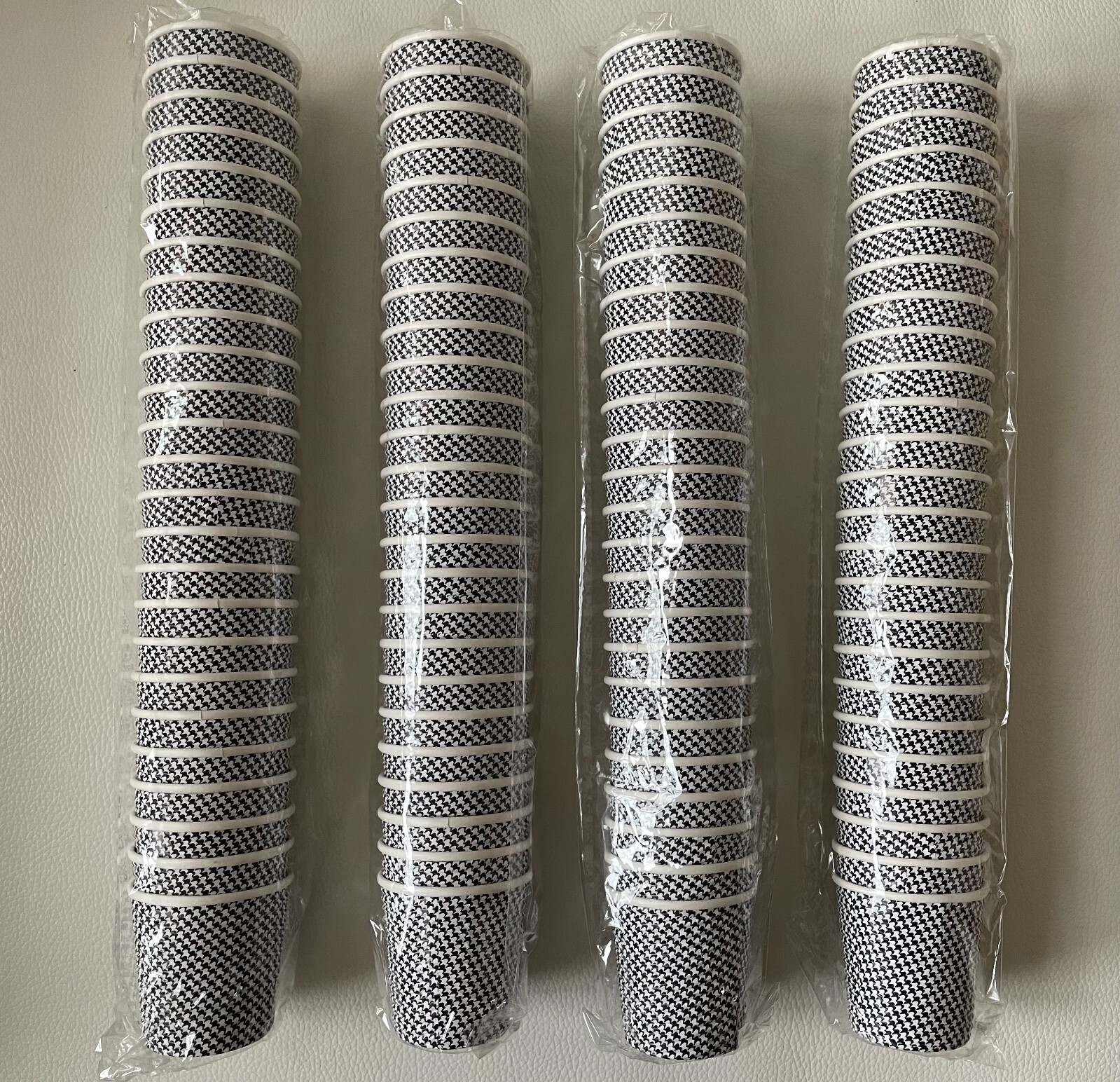 100 4oz Espresso Cups Premium Paper Black Ripple Hot Cold Cup NIP