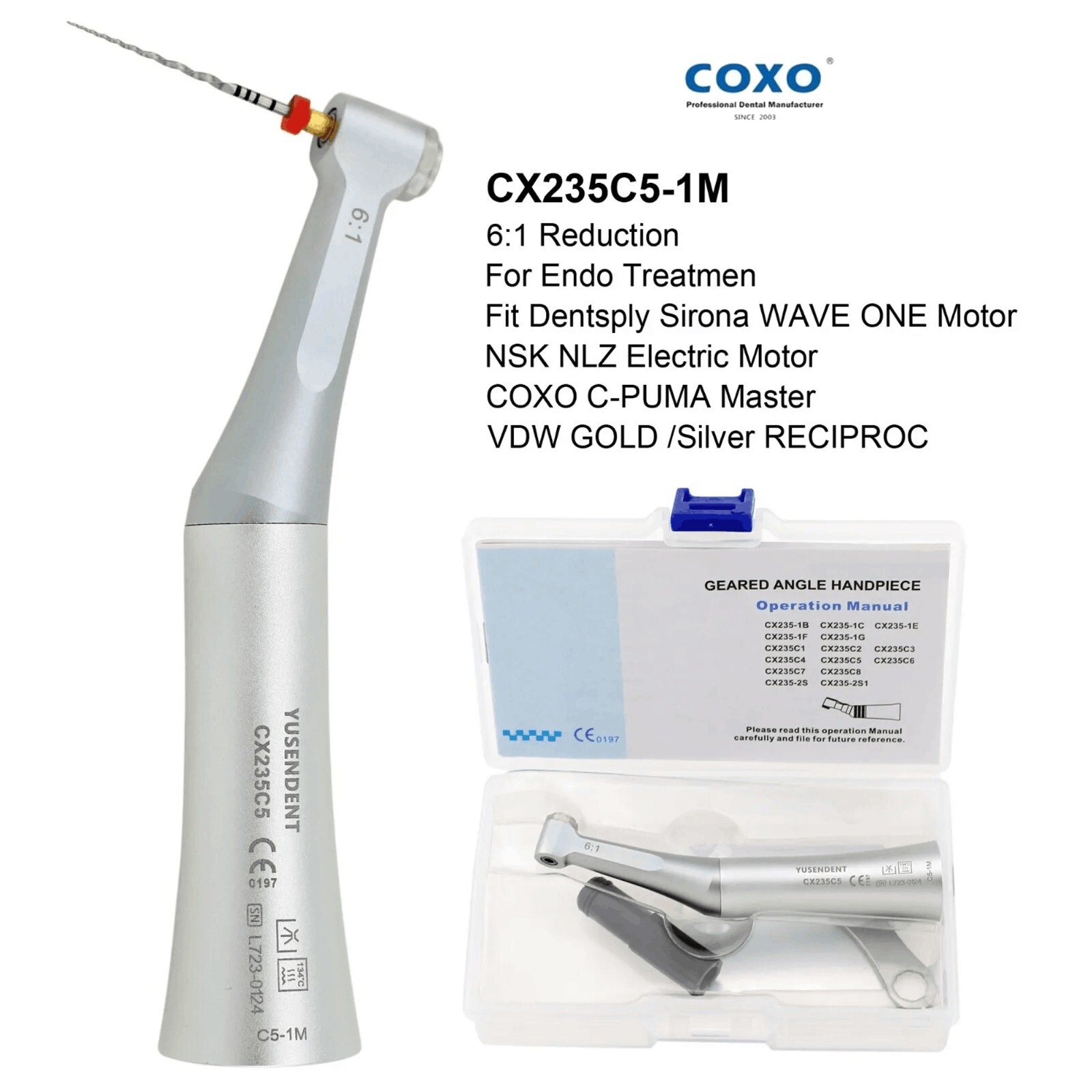 COXO Dental Endo Reciprocating Handpiece 10:1 Wave One 6:1 Contra Angle NSK NLZ