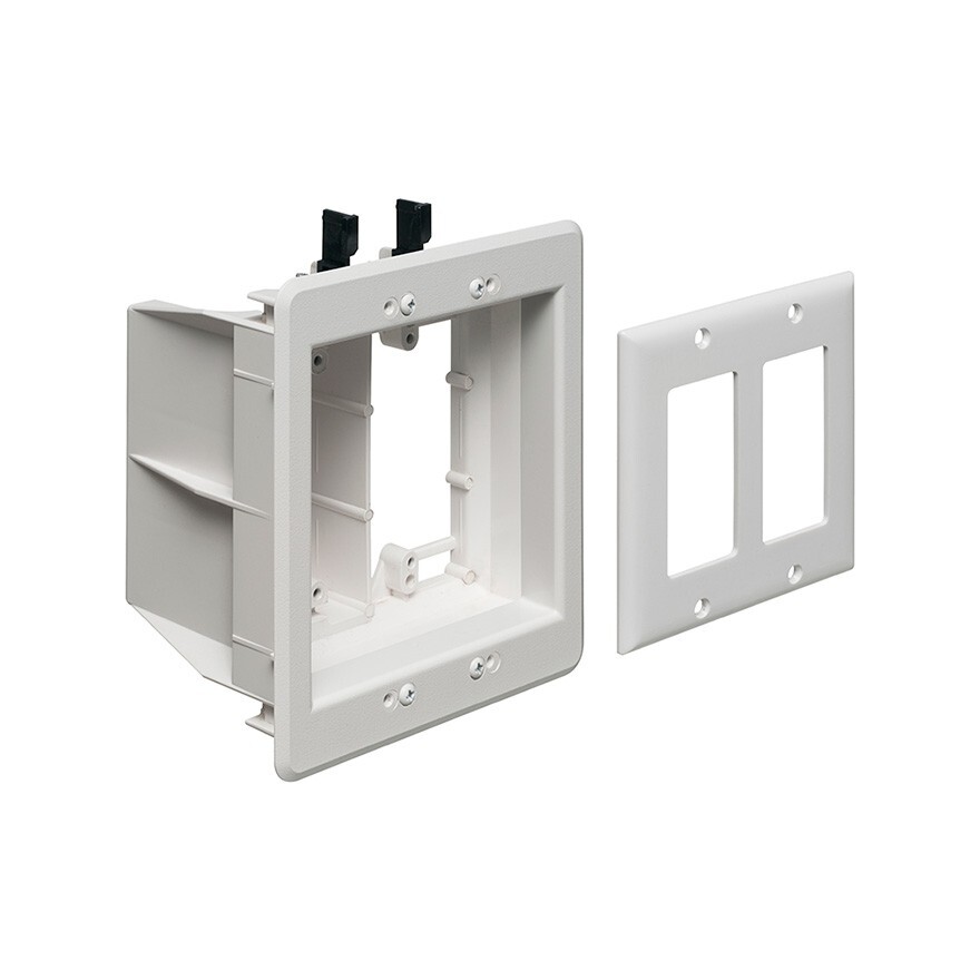 Arlington™ TVBU505 2-Gang Recessed Power & Low-Voltage TV Box (White)