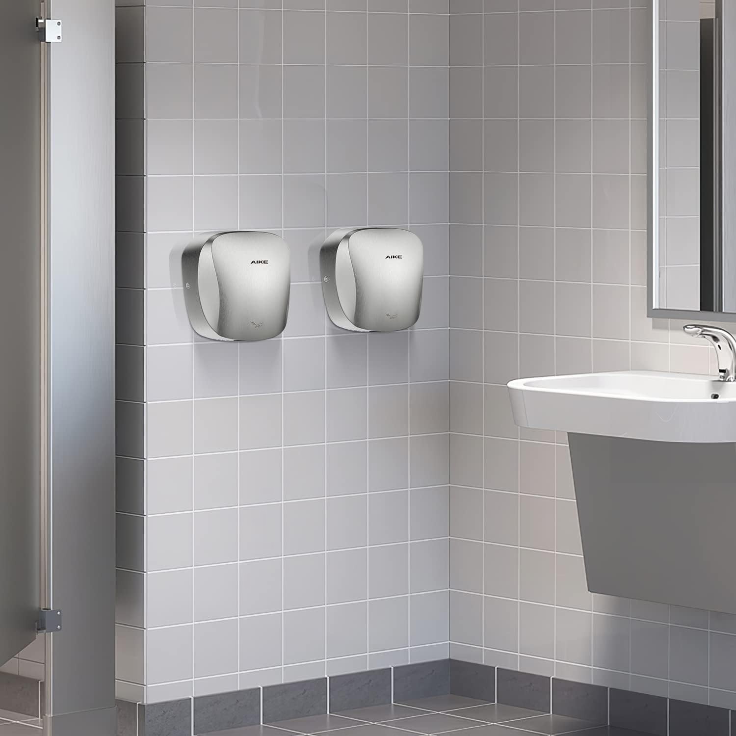 AIKE AK2903 Heavy Duty Commercial Hand Dryer with Hepa Filter Brushed Stainle…
