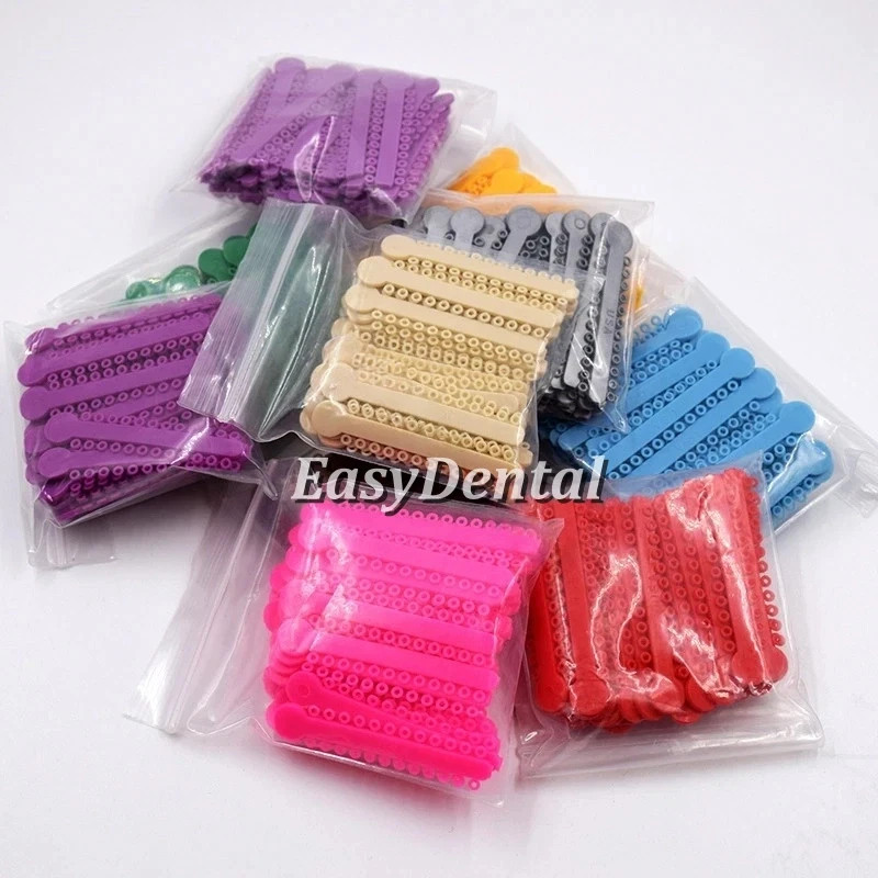 45 Color Dental Elastic Ligature Ties Rubber Power Bands for Orthodontic Braces