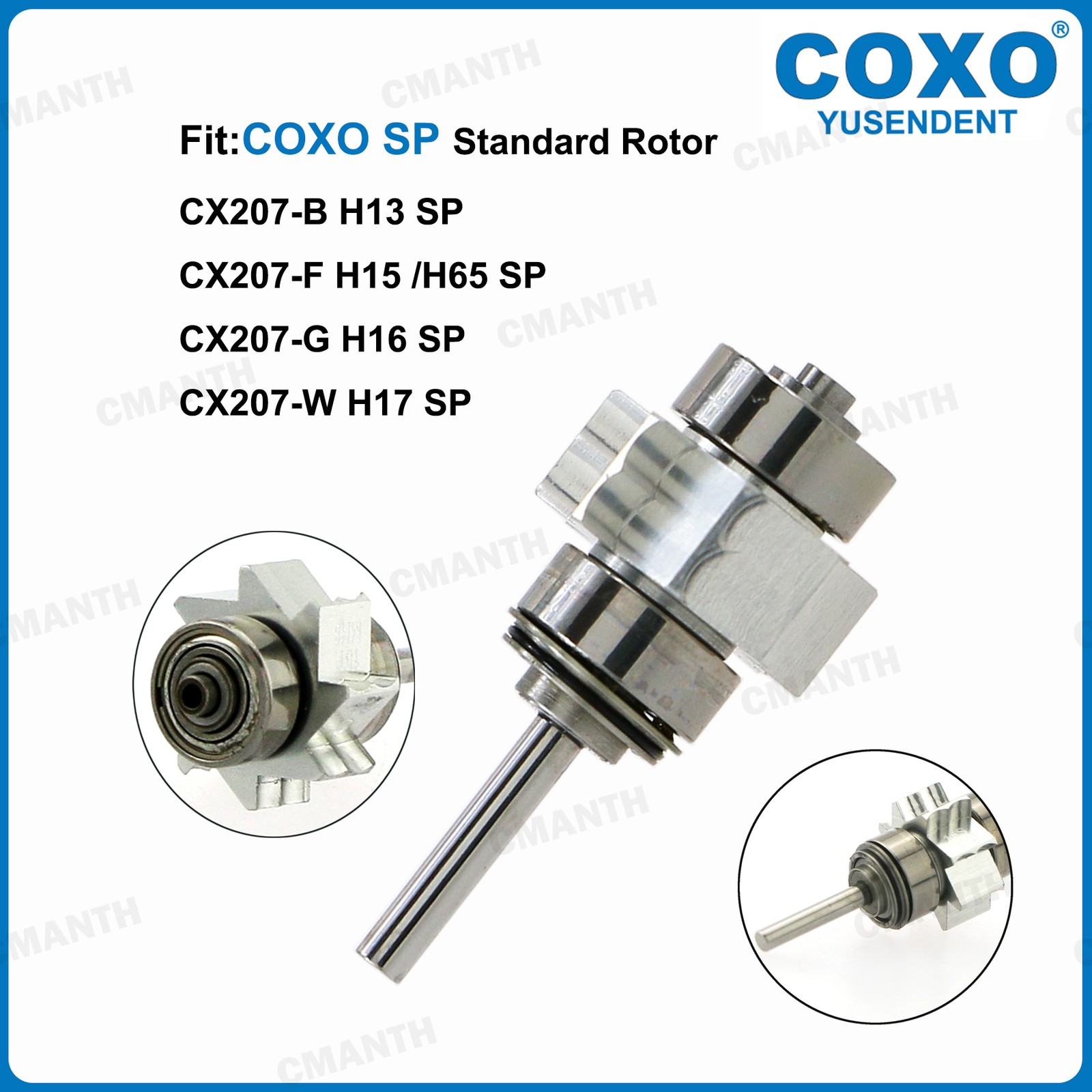 COXO Dental High Speed Handpiece Fiber Optic Turbine 6Hole LED Coupling CX207-G