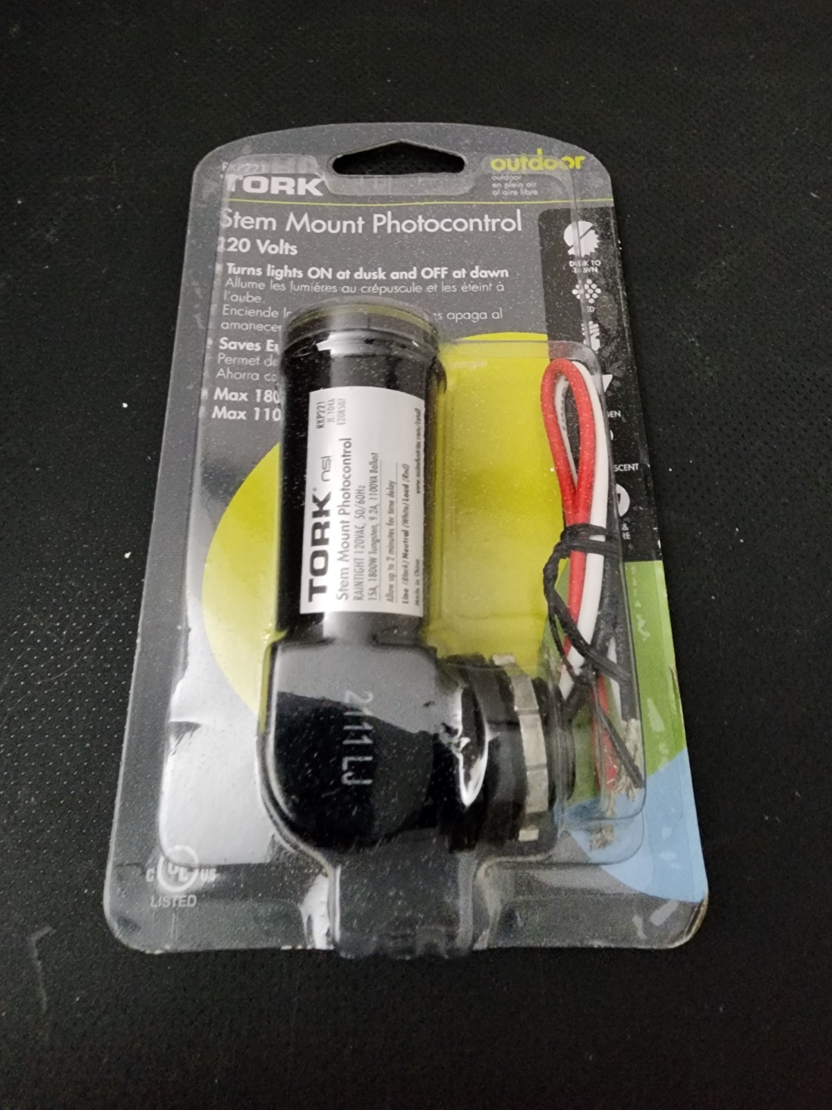 TORK RKP221 Outdoor Stem Mount Photocell Photocontrol Switch 120V Light Switch
