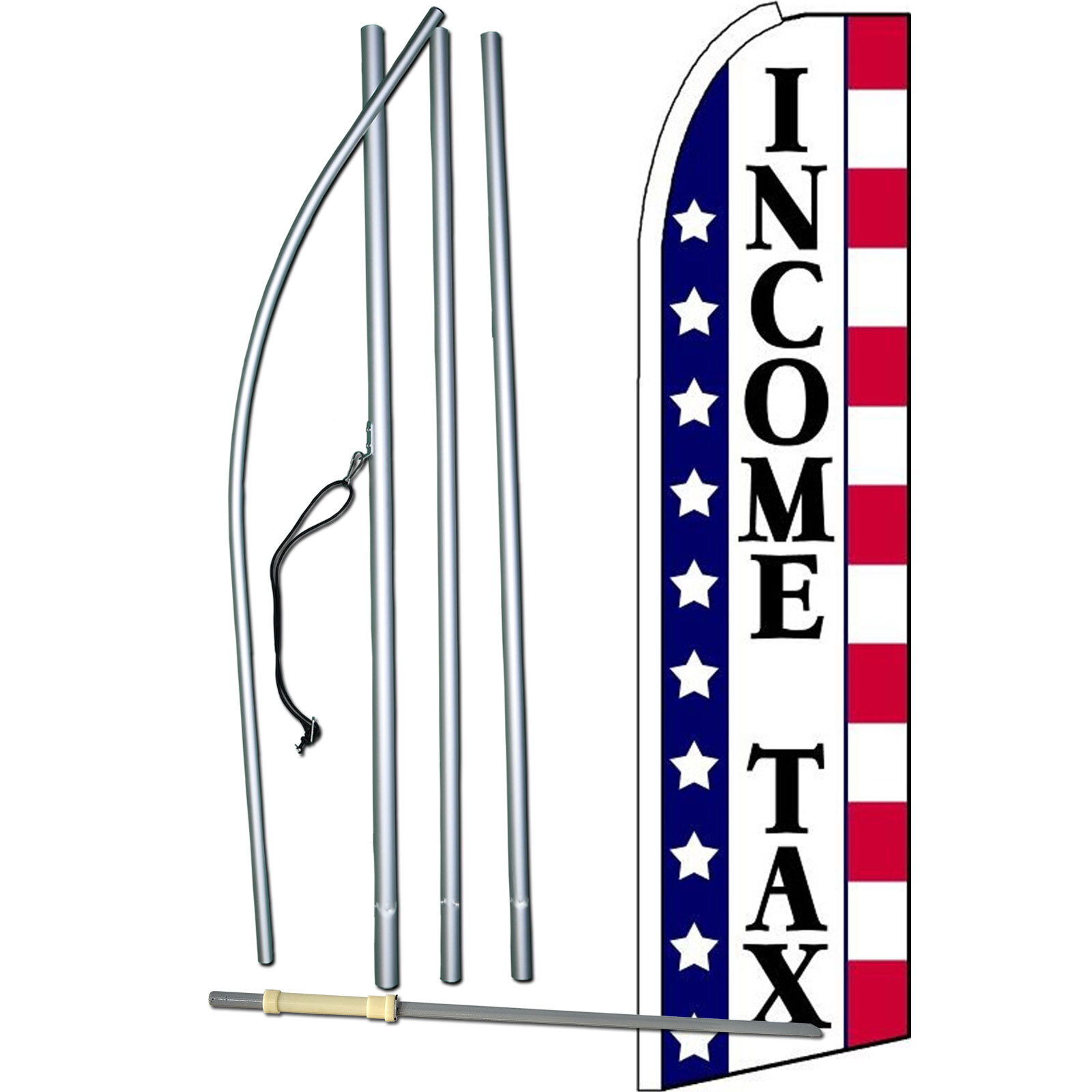 Income Tax Stars & Stripes Complete Swooper Flag Bundle