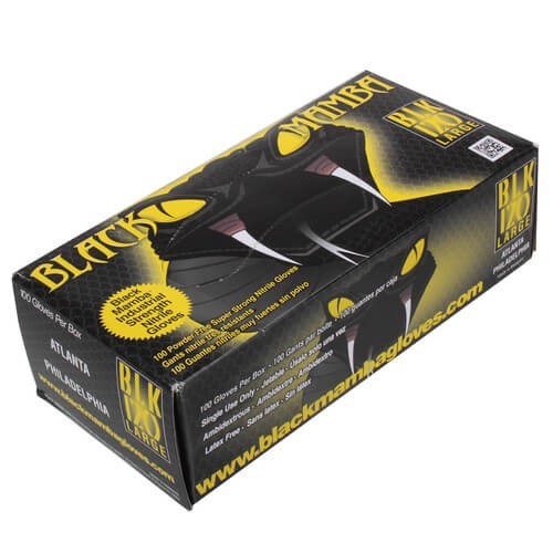 Black Mamba BLK-110 Black Mamba Nitrile Gloves, Medium (Box of 100)