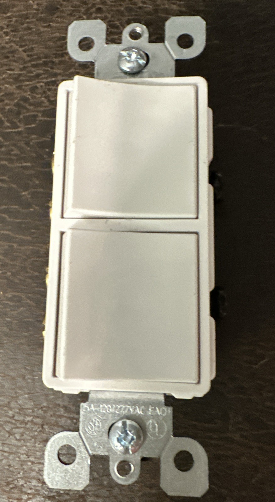 Commercial Grade Double Stack Rocker Decorative Single Pole Switch 15A 120-277V