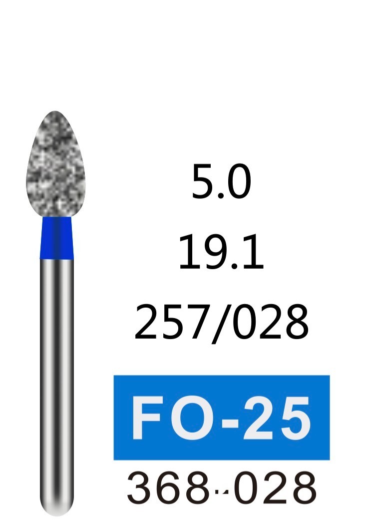 100 PCS Dental Diamond Burs FO-25 Large Peach Egg Shape for High Speed Handpiece