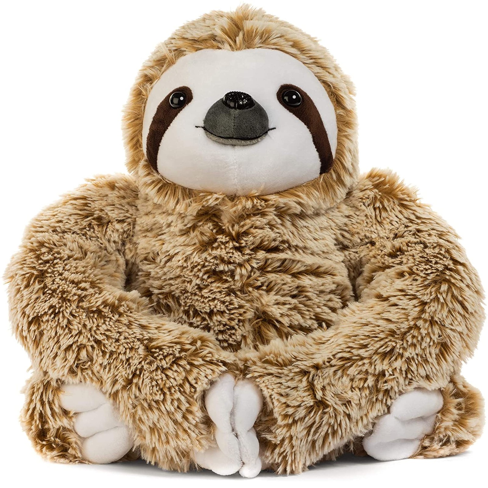 Realistic Sloth Plush Animal – Cuddly, Huggable, Silky Fur – Cute Brown Three…