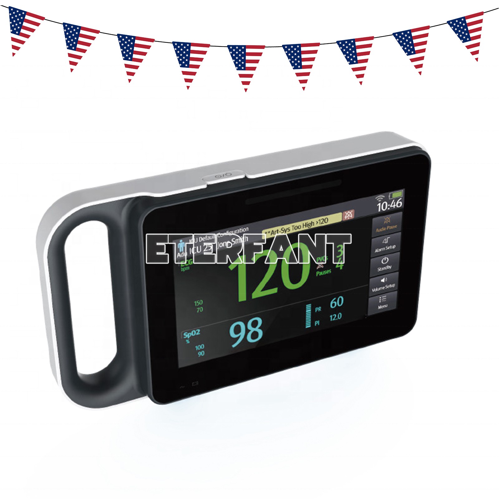 7 Inch Touch Screen Multi-parameter Patient Monitor Portable Vital Sign Monitor