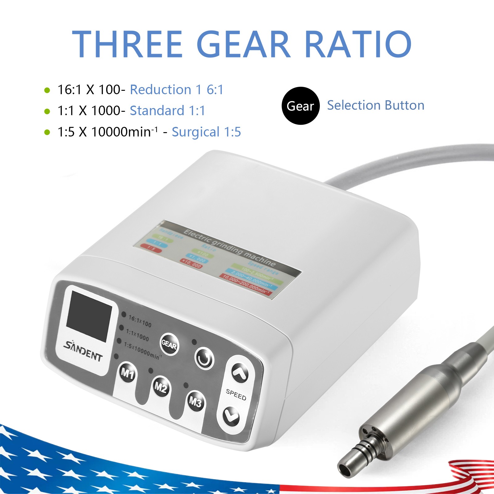Dental 360° Swivel Hygiene Prophy Handpiece Air Motor 4H 4:1 Nose Cone Midwest