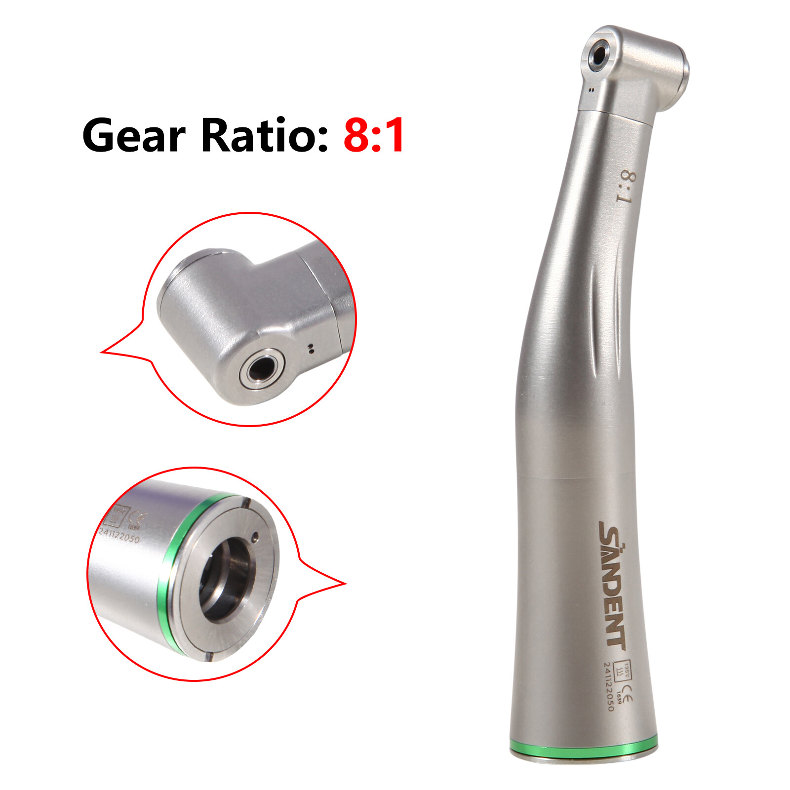 Dental 8:1 Endo Handpiece For Promark Endodontic Motor Contra Angle Push Button
