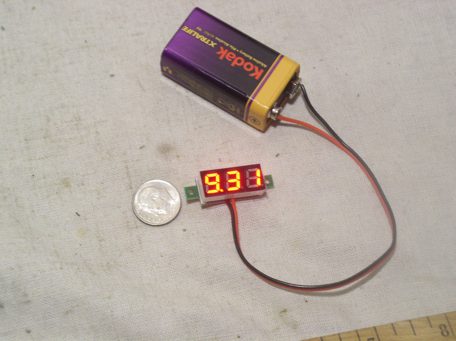 SMALL 3 DIGIT RED LED 2 WIRE AUTOMOTIVE DC CAR BATTERY VOLT METER MONITOR 3-30V