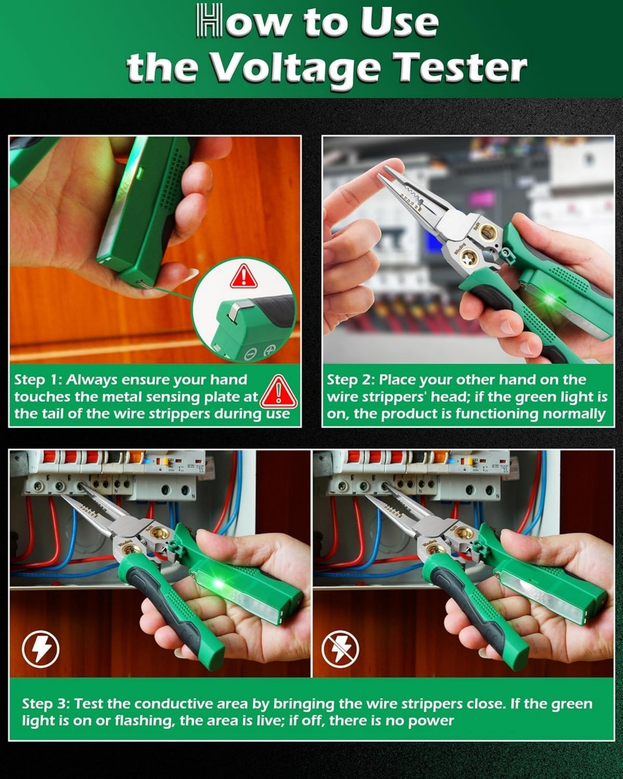 Multifunctional Hand Tool Wire Stripper Twister Voltage Tester Pliers