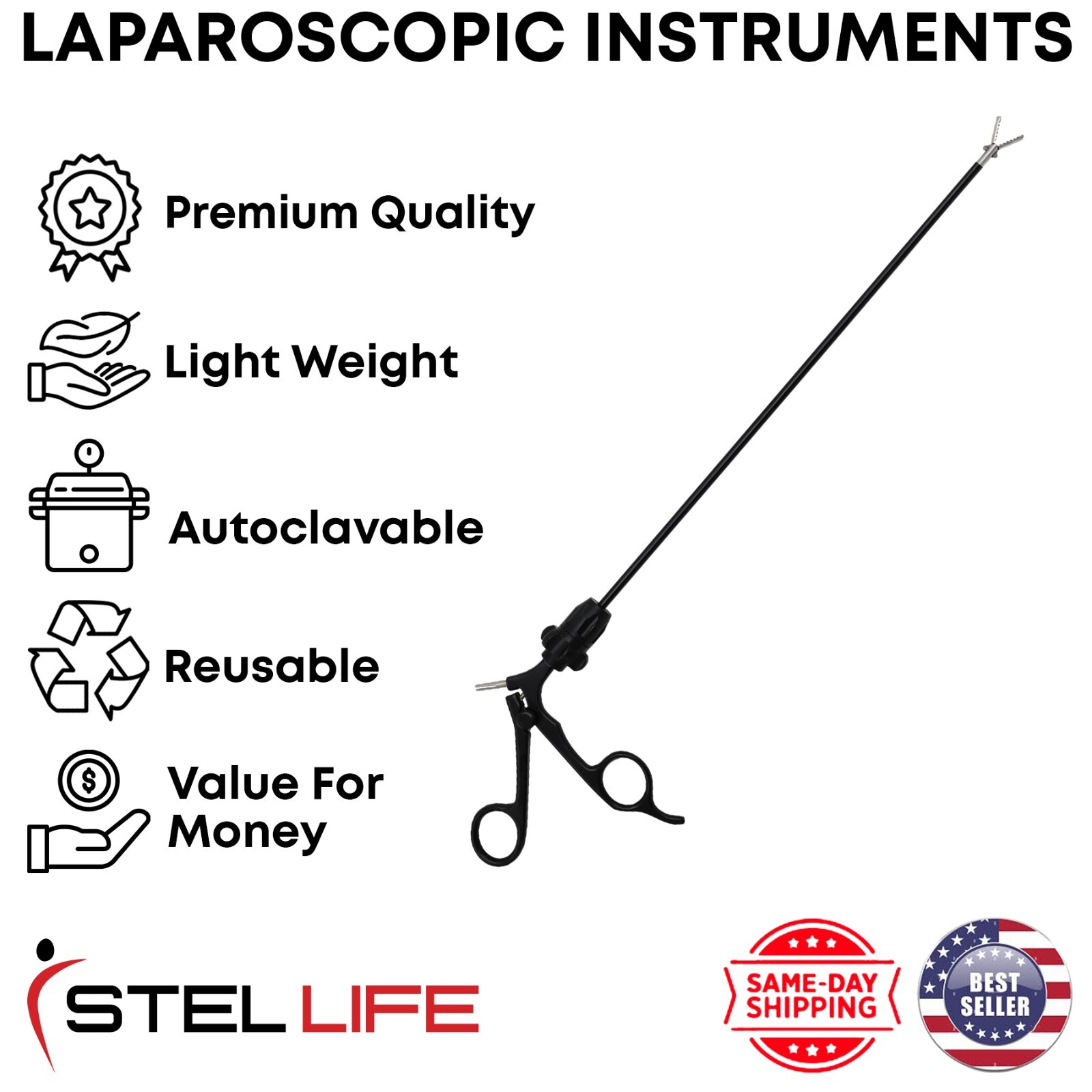 Alligator Grasping Forceps Laparoscopic 33cm Instruments Surgical Instrument
